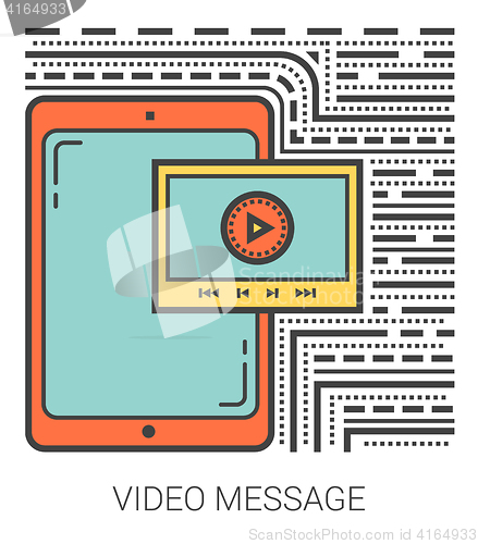 Image of Video message line infographic.