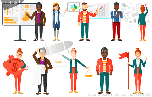 Image of Vector set of illustrations with business people.