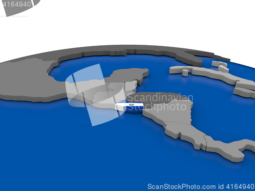 Image of El Salvador on 3D globe