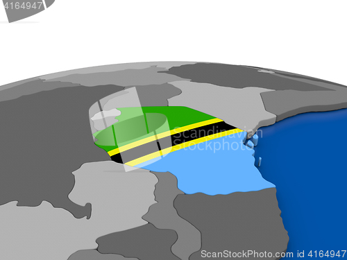 Image of Tanzania on 3D globe