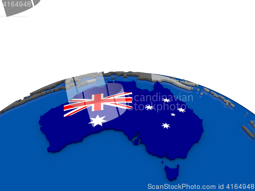 Image of Australia on 3D globe