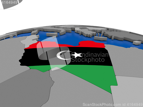 Image of Libya on 3D globe