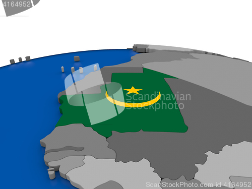 Image of Mauritania on 3D globe