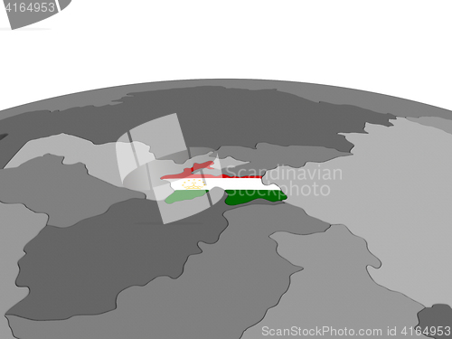 Image of Tajikistan on 3D globe
