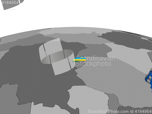 Image of Rwanda on 3D globe