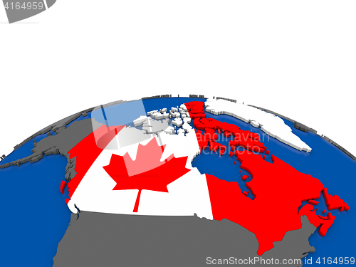 Image of Canada on 3D globe