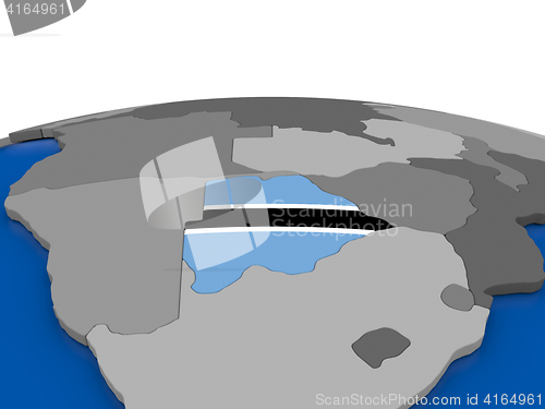 Image of Botswana on 3D globe