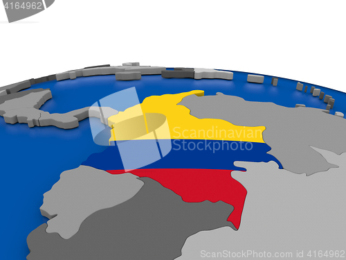 Image of Colombia on 3D globe