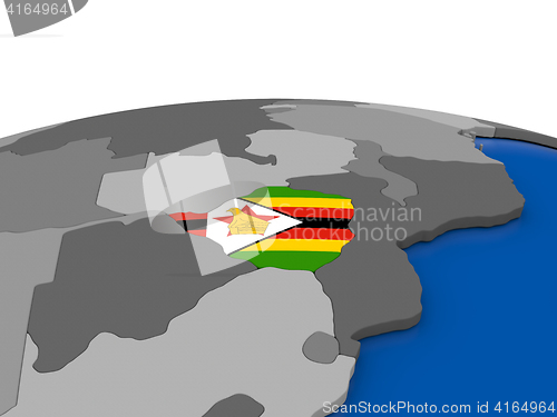 Image of Zimbabwe on 3D globe