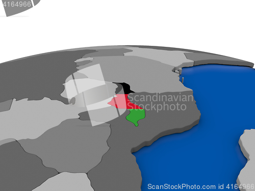 Image of Malawi on 3D globe