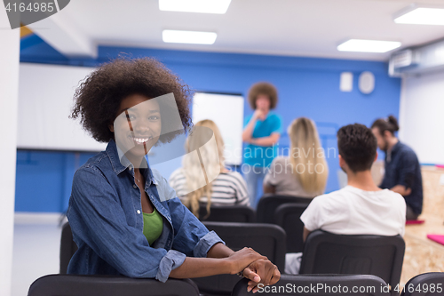 Image of Portrait informal African American business woman