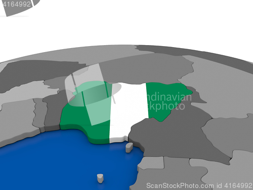 Image of Nigeria on 3D globe