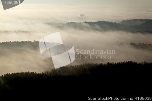 Image of Foggy Aerial Landscape
