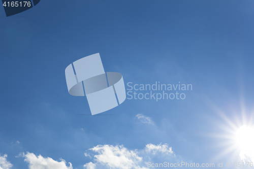 Image of Sunshine on blue sky