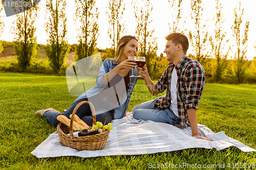 Image of Enjoying the day with a  picnic