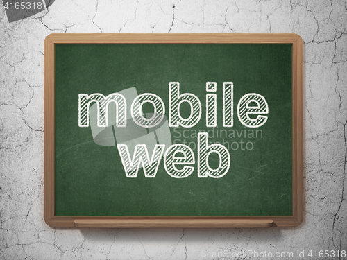 Image of Web design concept: Mobile Web on chalkboard background