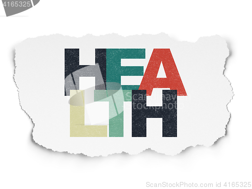 Image of Medicine concept: Health on Torn Paper background