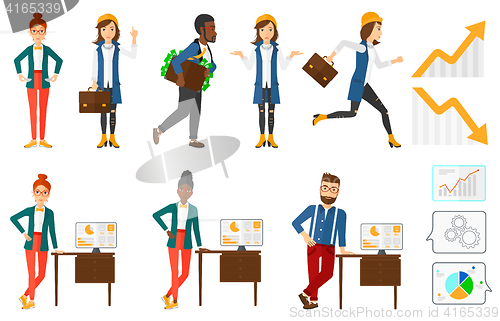 Image of Vector set of illustrations with business people.