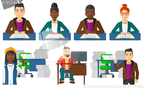 Image of Vector set of illustrations with business people.