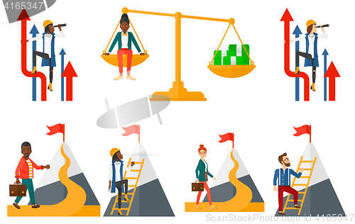 Image of Vector set of illustrations with business people.