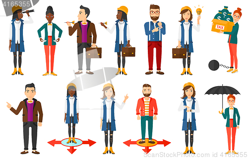 Image of Vector set of illustrations with business people.