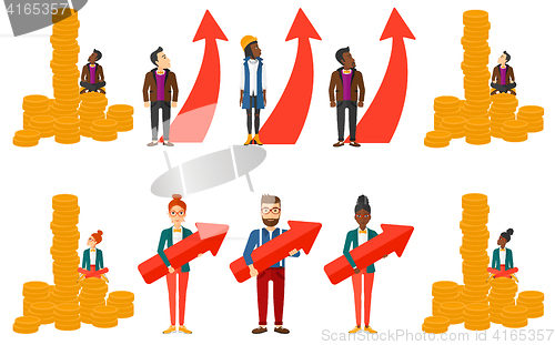 Image of Vector set of illustrations with business people.