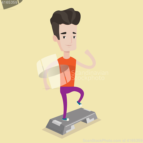 Image of Man exercising on steeper vector illustration.