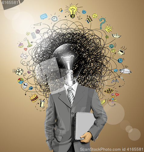 Image of Vector Businessman With Laptop