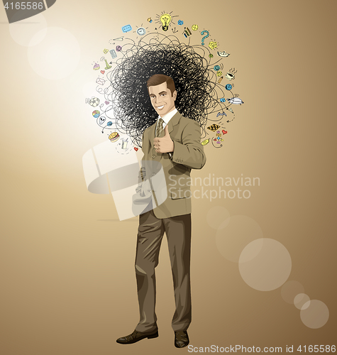 Image of Vector Business Man Shows Well Done