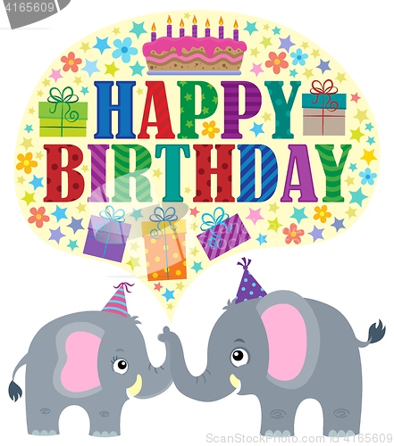 Image of Happy birthday theme with elephants 1
