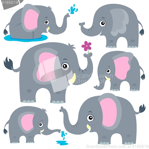 Image of Stylized elephants theme set 1