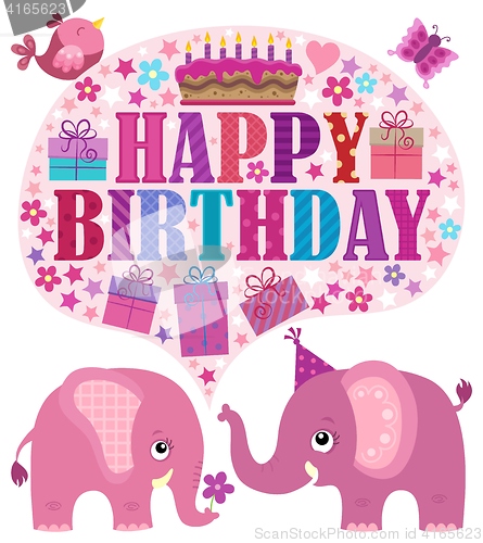 Image of Happy birthday theme with elephants 3