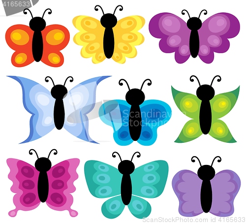 Image of Stylized butterflies theme set 2