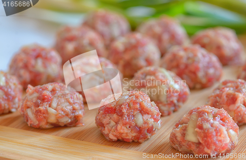 Image of Raw Uncooked Meatballs