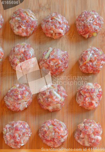Image of Raw Uncooked Meatballs