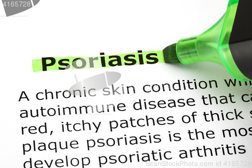 Image of Psoriasis Highlighted With Green Marker