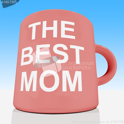 Image of The Best Mom Mug With Sky Background Showing A Loving Mother