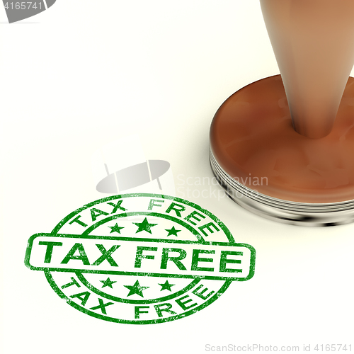 Image of Tax Free Stamp Shows No Duty Or Untaxed Shopping