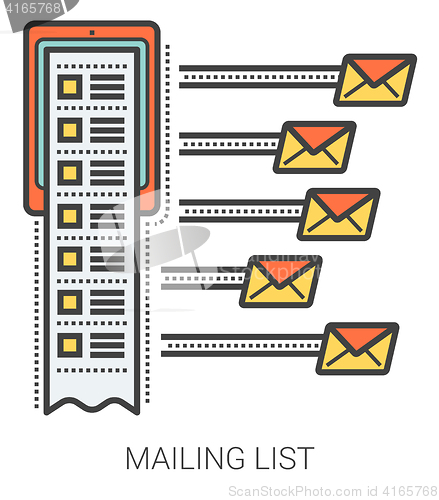 Image of Mailing list line infographic.