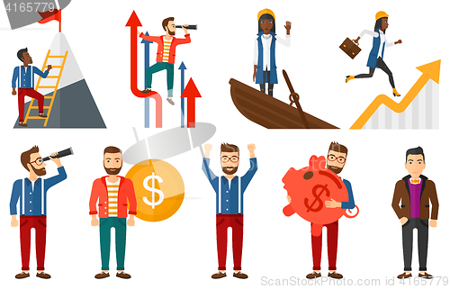 Image of Vector set of illustrations with business people.