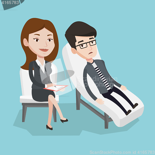 Image of Psychologist having session with patient.