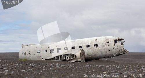 Image of The abandoned wreck of a US military plane on Southern Iceland