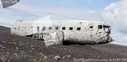Image of The abandoned wreck of a US military plane on Southern Iceland