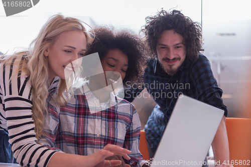 Image of Multiethnic startup business team on meeting