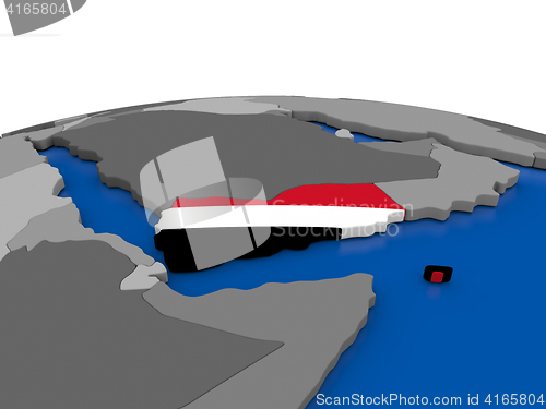 Image of Yemen on 3D globe