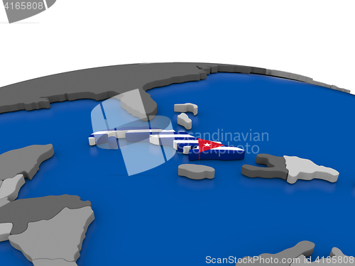 Image of Cuba on 3D globe