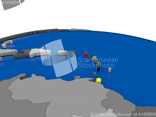 Image of Caribbean on 3D globe