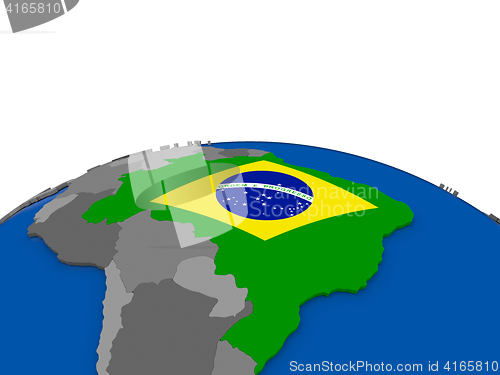 Image of Brazil on 3D globe