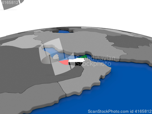 Image of United Arab Emirates on 3D globe