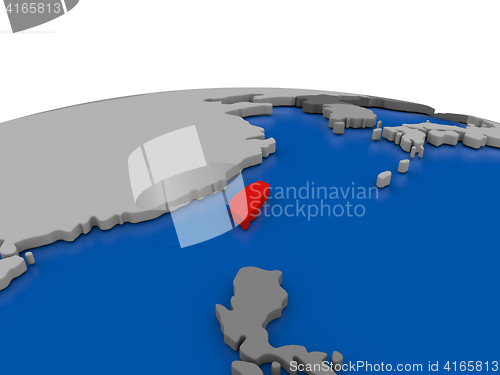 Image of Taiwan on 3D globe